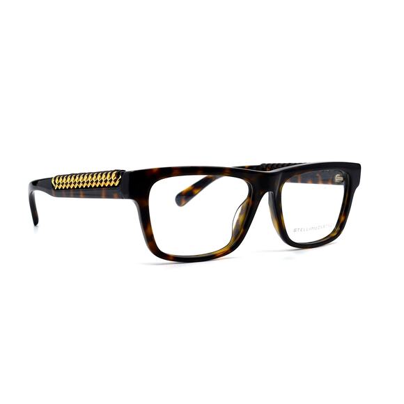 STELLA McCARTNEY SC0222O HAVANA GOLD DEMO LENS AUTHENTIC EYEGLASSES FRAME - Picture 3 of 11